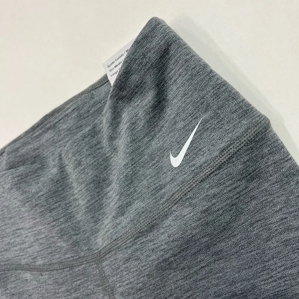 Nike Women's One Logo Mid-Rise Dri-Fit 7" Bike Shorts Iron Grey/Heather Size:XS - Picture 6 of 11